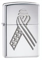 Zippo High Polish Armor Unity Ribbon Lighter (Silver, 5 1/2 x 3 1/2-cm)
