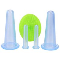 Healifty 5pcs Face Body Skincare Cupping Massage Cupping Silicone Facial Cups Anti Cellulite Vacuum Suction Cups Face Massager (Blue)