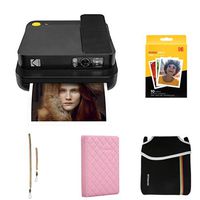KODAK Smile Classic Digital Instant Camera (Black) with Extra Paper, Album, Case, Colorful Neck/Hand Strap