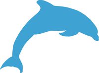 hBARSCI Dolphin Vinyl Decal - 5 Inches - for Cars, Trucks, Windows, Laptops, Tablets, Outdoor-Grade 2.5mil Thick Vinyl - Sky Blue