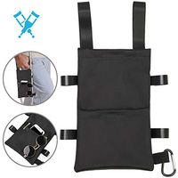 Ahier Crutch Bag, 2 Pocket Crutch Tote, Black Crutch Accessories for Women or Men, Tote for Crutches with Storage Pockets, Lightweight, Easy to Carry About Crutch Accessories