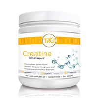 TRU Creatine | 100% Pure Patented Creapure | Increase Strength & Boost Stamina | Build Lean Muscle with Zero Water Retention or Bloating | Clinically Tested and Safe | 100 Servings