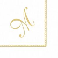 Caspari Monogram Initial M Paper Cocktail Napkins, Pack of 20