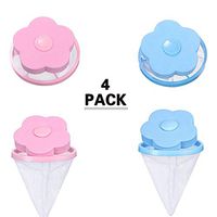 4 Pack Resuable Washing Machine Floating Lint Mesh Bag,Hair Filter Net Pouch,Washer Hair Catcher (Pink+Blue)