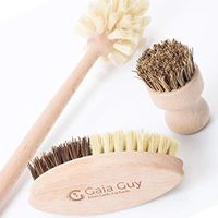Wood and Tampico Bottle Brush - Pot Brush - Vegetable Brush Set - Zero Waste & Biodegradable Kitchen Brushes