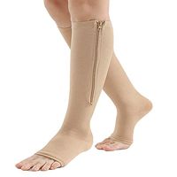 Bacophy 2 Pairs Zipper Compression Calf Socks 15-20 mmHg Open Toe Women Men