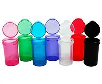 6 DRAM SMALL ROUND HINGED CONTAINER CRAFTS, RX PILL BOTTLES CONTAINERS MIX COLOR (50)