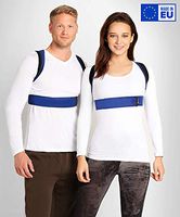 BeFit24® Posture Corrector for Women and Men Under Clothes - Adjustable Upper Back Straightener - Shoulder Support Brace - Slouching Correction - Neck and Clavicle Pain Relief [ Size 5 - Blue/Black ]