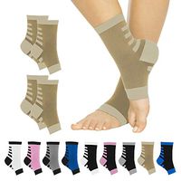 TruCompress Foot Compression Sleeve (2 Pairs) 20-30mmHg - Men, Women Arthritis Plantar Fasciitis Socks for High Arch, Heel Spur Support - Toe Wrap, Runner Leg Circulation Pain Relief, Ankle Splint
