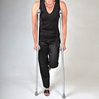 Moore Medical Push Button Aluminum Crutches Child Height Range Fits 4'0"- 4'6" - Pair