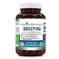 Vita Essentials Biotin 5000 Mcg Capsules, 100 Count