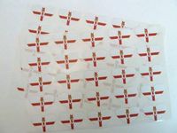 Minilabel Pack Of 50 , Heart Shape 35X23mm , Northern Ireland Self-Stick Flag Stickers Ulster Banner Self-Adhesive Labels