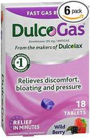 Dulcogas Antigas Chewable Tablets Wild Berry - 18 Tablets, Pack of 6
