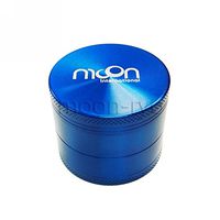 4 Layers MOON Metal Chromium Crusher Tobacco Smoke Herb Spice Grinder (Blue)