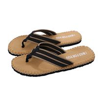 CieKen Men's Flip Flops Casual Sandals Arch Support Summer Beach Slippers (Yellow, US:10)