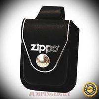 ZO17050 Lighter Lighter Pouch Black Leather Attaches to Belt Loop Ligh - Premium Lighter Fluid (Comes Unfilled) - Made in USA!