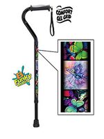 Walking Cane with Gel Grip Handle Aluminum Adjustable with Butterflies Men or Women