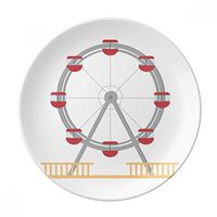 Amusement Park Colourful Ferris Wheel Pattern Dessert Plate Decorative Porcelain 8 inch Dinner Home