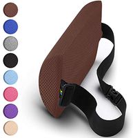 Lumbar Support Pillow Memory Foam Lower Back Cushion with Adjustable Straps Perfect For computer – office chair – car seat/Breathable Machine Washable Cover (Slim-Brown)