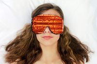 Candi Andi Handmade Weighted Sleep Eye Mask Pillow for Aromatherapy, Stress Relief, Sleep, Migraine, Yoga| Hot/Cold | Flax Seed Filled | Unscented | Colorful Crushed Velvet | Copper | TEMVF-CP