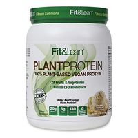 Fit & Lean Plant Protein- 100% Plant Based Vegan Meal Replacement Protein Powder, Non-GMO, Certified Organic, Keto Friendly, Lactose Free, Soy Free, Gluten Free, Sugar Free, Vanilla, 15 Servings