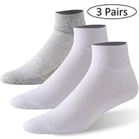 Forcool Non Binding Lightweight Ankle Diabetic Socks for Men and Women, Large, 2 Pairs White& 1 Pair Gray