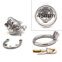 a-YUEYUE Stainless Steel Male Short Cage Device Small Ring Tube for Men Trainners Non Slip, 3 Sizes Optional