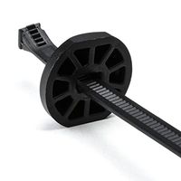 Hellermann Tyton 132-00010 Button Head Tie, 105lb, 9.6" Long, Max Bundle Diameter 2.6", PA66HSUV, Black (Pack of 50)