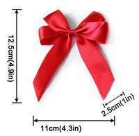 3 Color Pre-Tied Red Satin Gift Bows (Pack of 20)+Red Satin Ribbon(Rolls of 1)