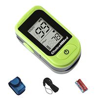 CHOICEMMED Light Green Finger Pulse Oximeter - Blood Oxygen Saturation Monitor - SPO2 Pulse Oximeter - Portable Oxygen Sensor Included Batteries - O2 Saturation Monitor Carry Pouch