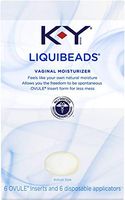 Vaginal Moisturizer, K-Y Liquibeads Vaginal Moisturizer, 6 Bead Inserts and 6 Applicators to restore a woman's natural moisture HSA Eligible (Pack of 4)