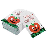 BESTOYARD Happy Hanging Tags Rectangle Pumpkin Message Cards with Hole