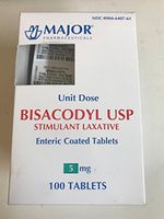 Major Bisacodyl 5 mg Enteric Coated Tablets, 100 Count (1 Pack)