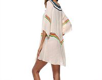 MOM 2018 New Summer Beach Sunscreen Outer Bikini Coverup,Beige,Average code
