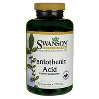 Swanson Pantothenic Acid (Vitamin B-5) Energy Metabolism Nerve Function Support 250 mg 250 Capsules (Caps)
