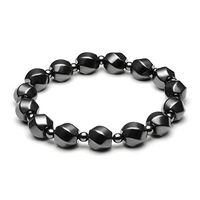 Top Plaza Men's Women's Hematite Metal Magnetic Therapy Bracelets Natural Healing Gemstone Beads Stretch Elastic Bracelet(Twisted)