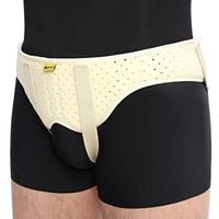 TENBON Hernia Belt Truss for Single/Double Inguinal or Sports Hernia, Hernia Support Brace for Men Pain Relief Recovery Strap with 2 Removable Compression Pads Comfortable Material, Pale Yellow