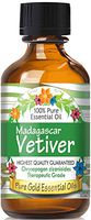 Pure Gold Vetiver Madagascar Essential Oil, 100% Natural & Undiluted, 30ml
