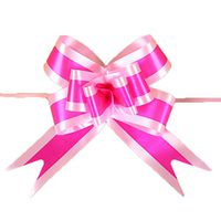 String Bows, Basket Pull Bows, 7.5in 100 Pack Elegant Gift Basket Wine Bottles Floral Pull Bows for Birthdays Easter Christmas Wedding Car Decoration Present Wrapping (7.5in 100P) (Rose red)