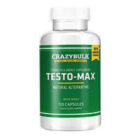 CrazyBulk Testo-Max Natural Testosterone Booster with Powerful Ingredients for Muscle Gains, Stamina, Strength, Energy, Bulking and Cutting (120 Capsules)