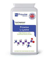 Prowise L-Lysine 1000mg - 90 Tablets - (High Potency and Essential Amino Acids) - UK Manufactured to GMP Guaranteed Quality - Suitable for Vegetarians & Vegans
