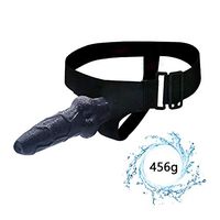 8.1Inch Safe Soft Material Real Hollow Strap on Toy-Didle Unisex Massager Extension Good Tools Women Black