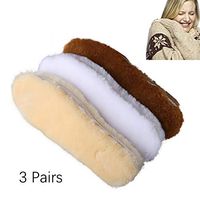 Enwepoeo Sheepskin Insole Cozy Warm Fluffy Shoe Insoles for Slippers Boots with Latex Backing,39
