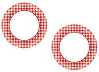 Disposable Classic Picnic Red Gingham Border Round Plates Party Tableware, Paper, 6", (2 Packs of 40)