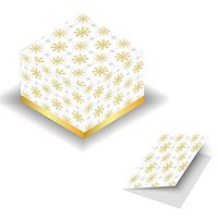 LARZN Premium Gift Boxes 4x4x4 inches, White Gold Snowflakes, 12 Pack, Paper Gift Boxes with Lids for Gifts, Candy, Crafting, Jewelry, Party Favors, Cupcake, Ornaments, Mugs, Toys & More.