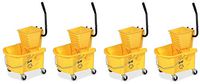 Genuine Joe GJO60466 Splash Guard Mop Bucket/Wringer, 6.50 Gallon Capacity, Yellow (Fоur Расk)