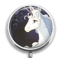 BeeGogo - Unicorn Custom Round Silver Pill Box Pocket 2.1 inches Medicine Tablet Holder Organizer Case for Purse