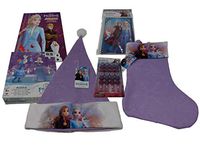 Disney's Frozen II Christmas Holiday Bundle Set for Girls Lavender Santa Hat, Lavender Christmas Stocking, Frozen Coloring Book, Frozen Journal, Frozen Writing Ink Pens and Frozen Puzzle. (Purple)