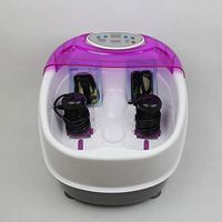 QiQibaby Ionic Detox Foot Bath SPA Machine Negative Hydrogen System Plus Panel Control + Massage Tub Basin & 2 Black Round Arrays