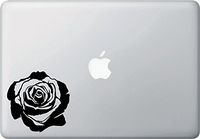 Yadda-Yadda Design Co. Rose Blossom Vinyl Decal for MacBook | Laptop | Tablet YYDC (Variations Available) (Medium, 4", Black)